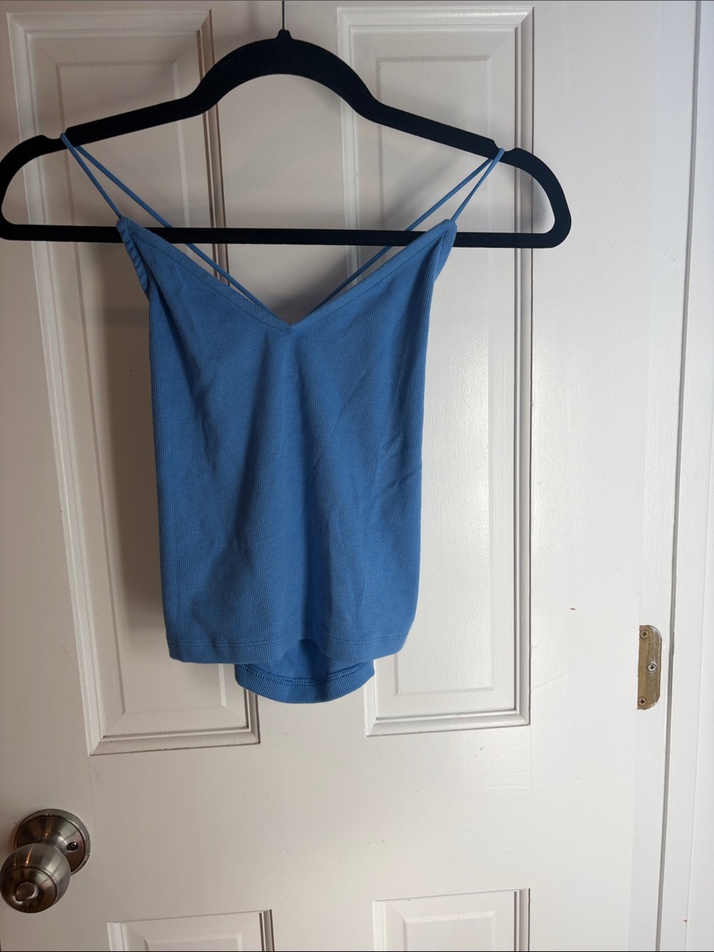 American Eagle Outfitters Sky Blue Double-Strap V-Neck Tank